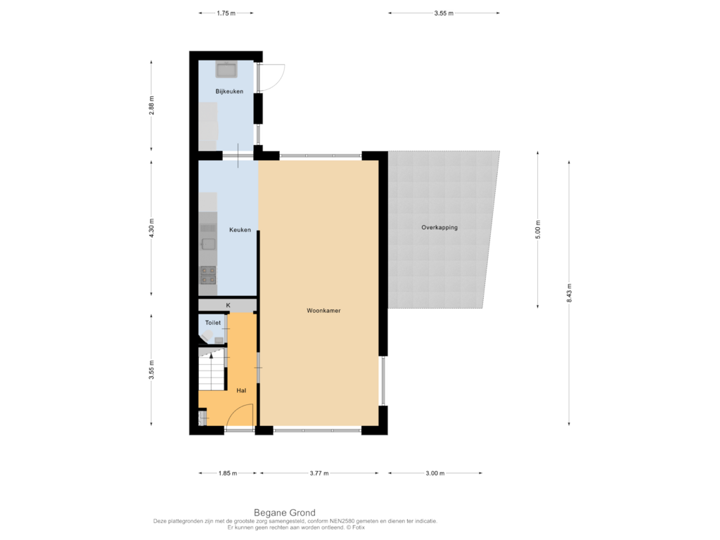 Bekijk plattegrond van Begane Grond van Julianalaan 38