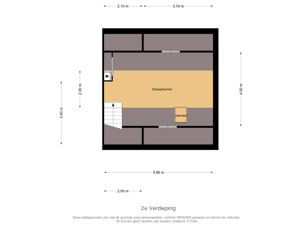 Bekijk plattegrond van 2e Verdieping van Julianalaan 38