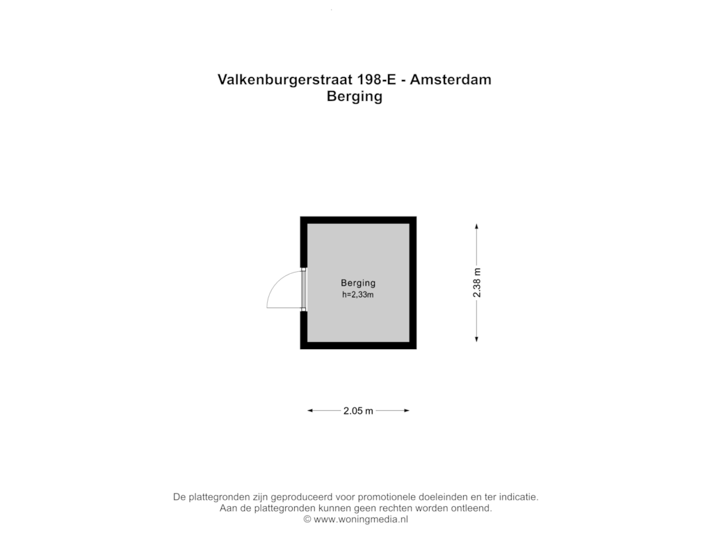 Bekijk plattegrond van Berging van Valkenburgerstraat 198-E