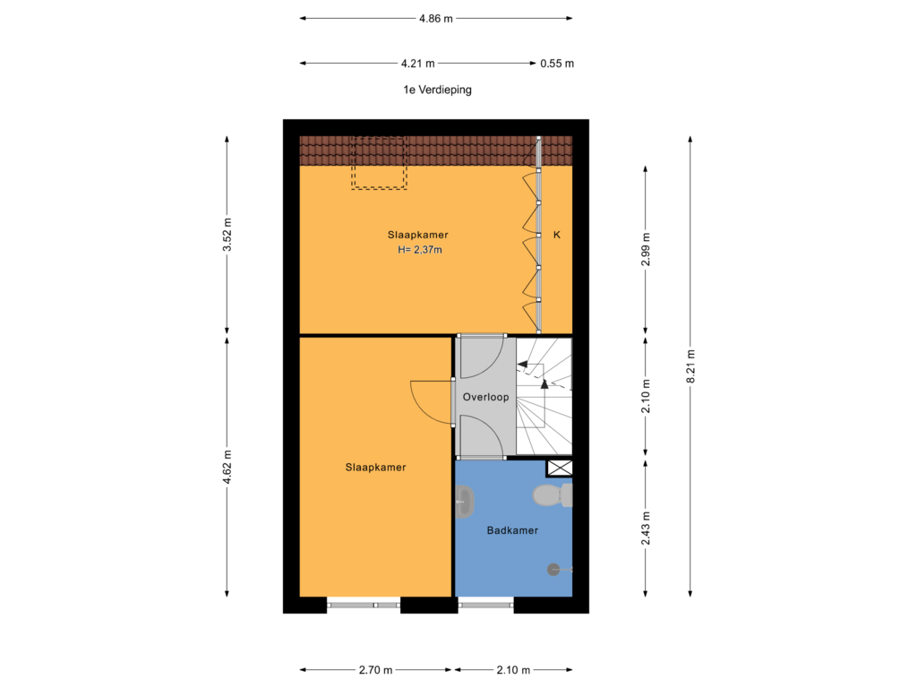 Bekijk plattegrond van 1e Verdieping van Schouwwerf 6