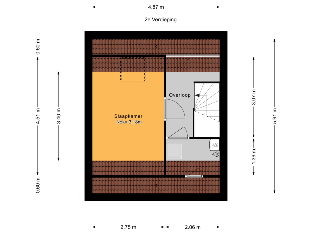 Bekijk plattegrond van 2e Verdieping van Schouwwerf 6