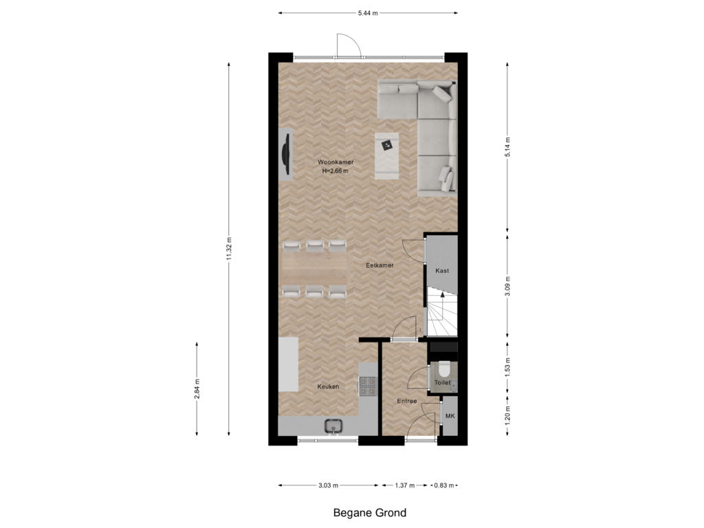 Bekijk plattegrond van Begane Grond van Zalmzegenpad 9