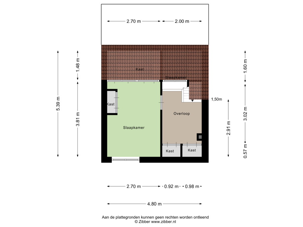 Bekijk plattegrond van Tweede verdieping van Prinsenlaan 110