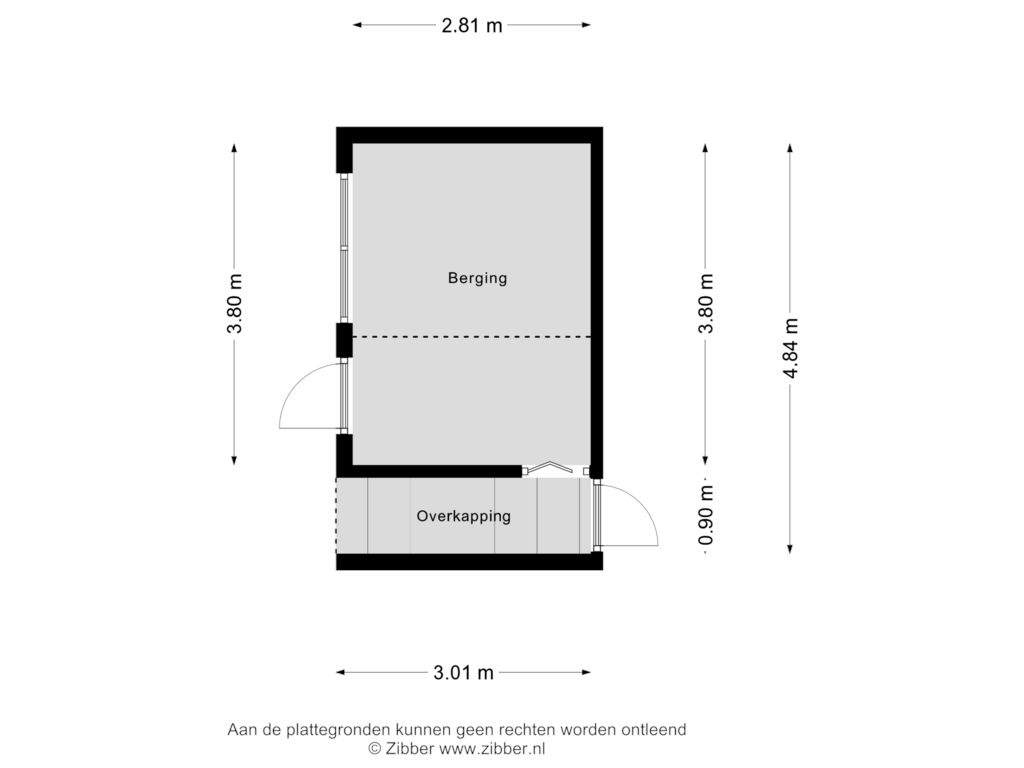 Bekijk plattegrond van Berging van Prinsenlaan 110