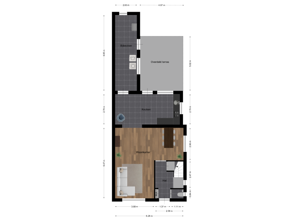 View floorplan of Begane grond of Gulickerstraat 15