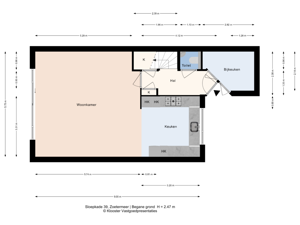 View floorplan of Begane grond of Sloepkade 39