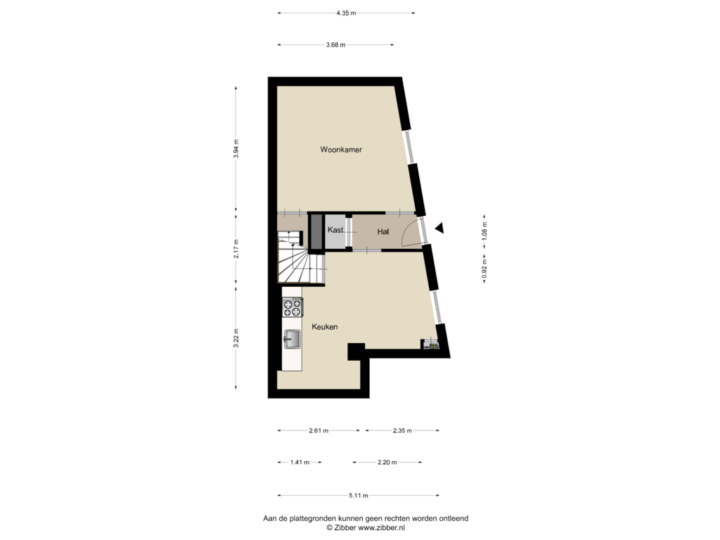 Bekijk plattegrond van Begane grond van Tamboerslaantje 22