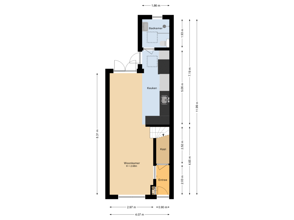 Bekijk plattegrond van Begane grond van Zuider Havendijk 59