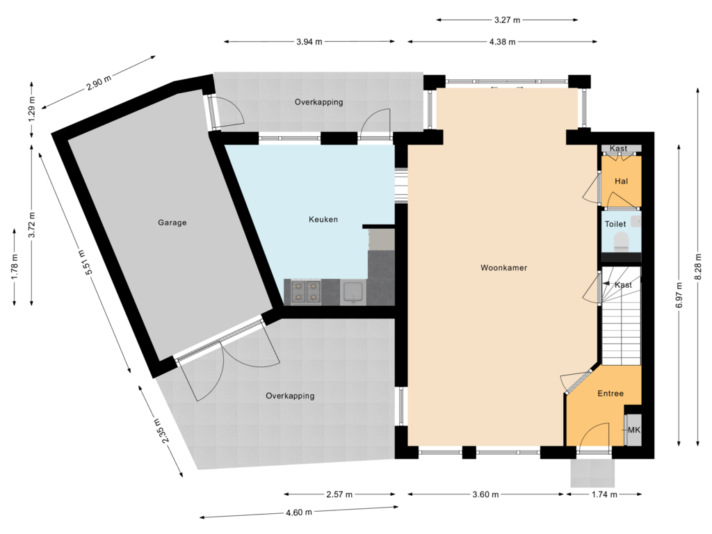 Bekijk plattegrond van Begane Grond van Teeuwenweg 7