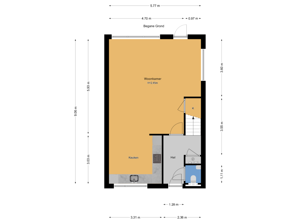 View floorplan of Begane Grond of Gonzagaruimte 2