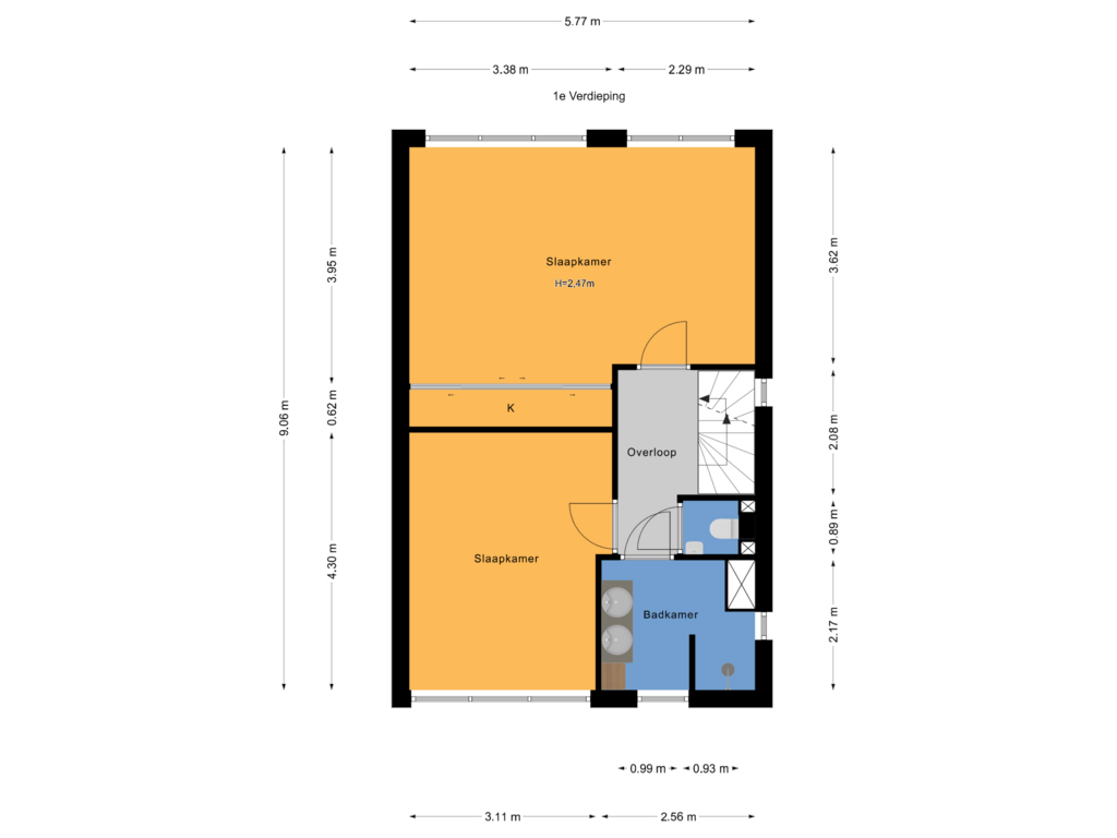 View floorplan of 1e Verdieping of Gonzagaruimte 2