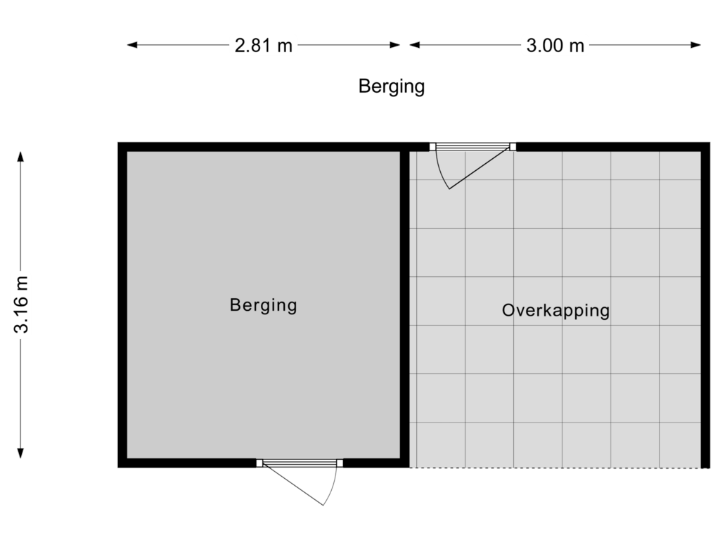 View floorplan of Berging of Gonzagaruimte 2