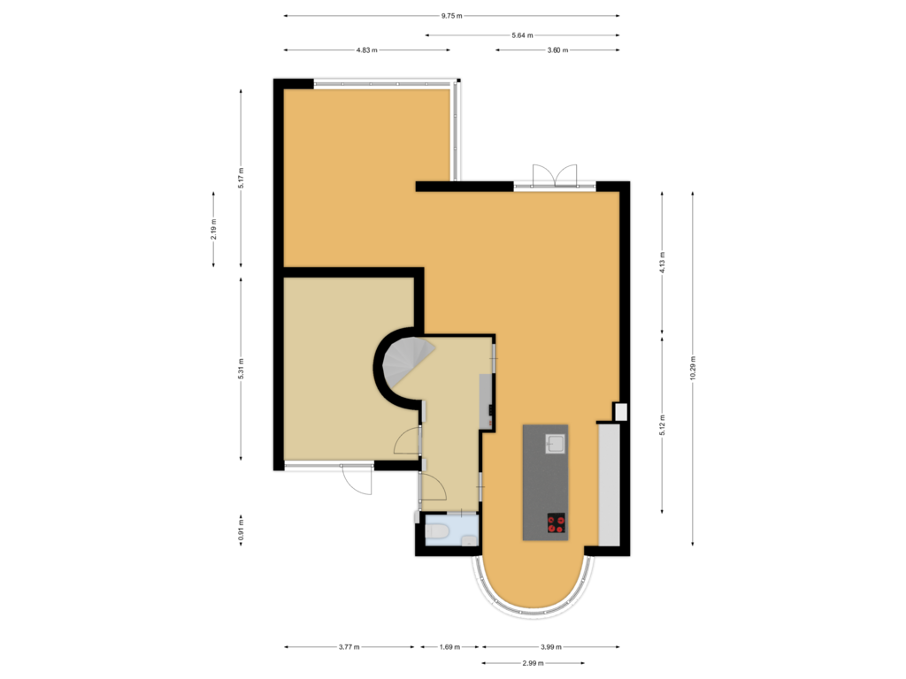 Bekijk plattegrond van Begane grond van Borneolaan 12