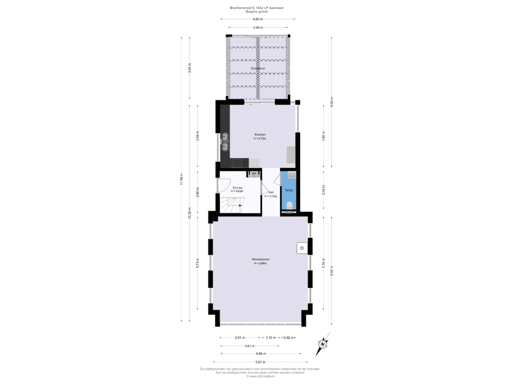 Bekijk plattegrond van Begane grond van Moerbeistraat 8