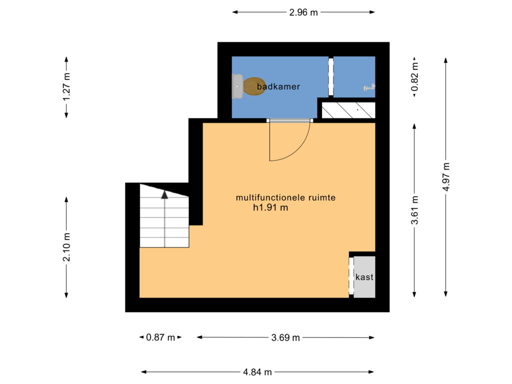 View floorplan of Souterrain of Haverstraat 32