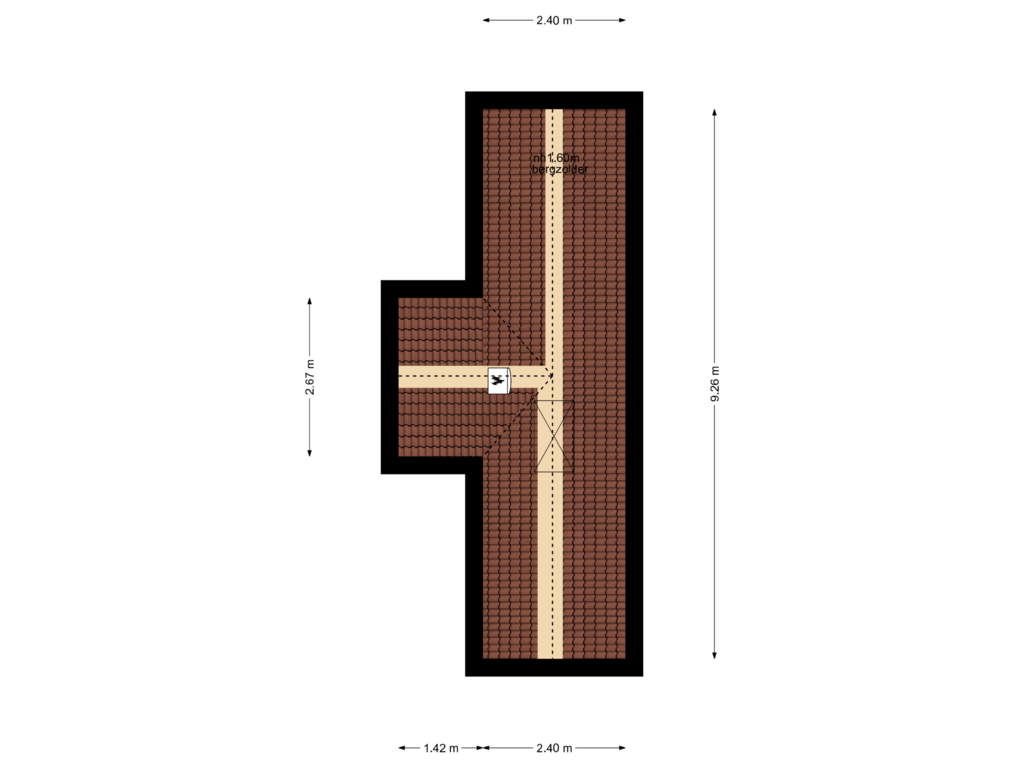 View floorplan of Zolder of Haverstraat 32