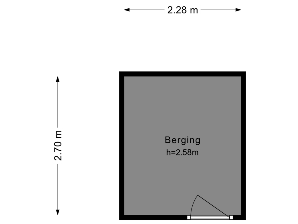 View floorplan of Berging of Menadostraat 15-B