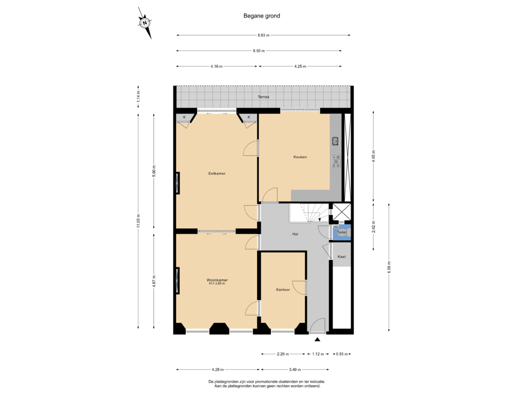 View floorplan of Begane grond of Renssenstraat 15