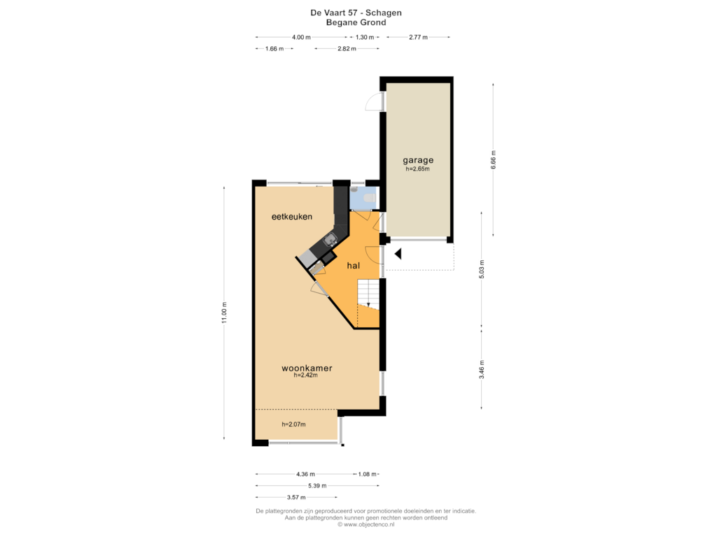 Bekijk plattegrond van BEGANE GROND van de Vaart 57