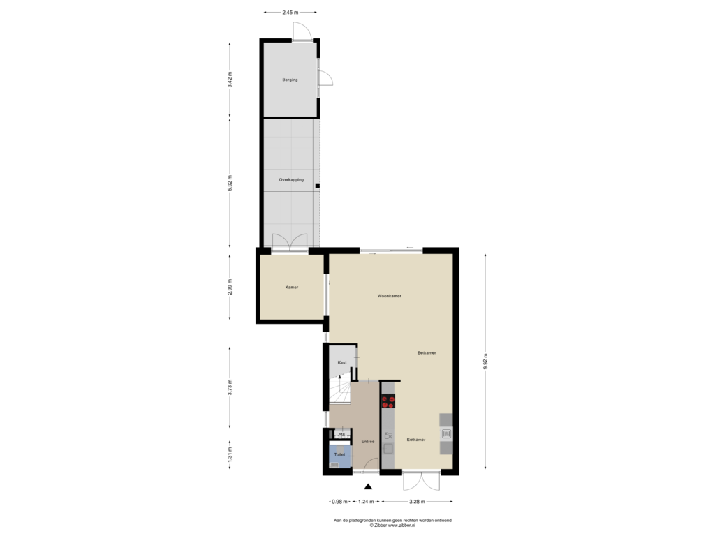 View floorplan of Begane Grond of Braamberg 18