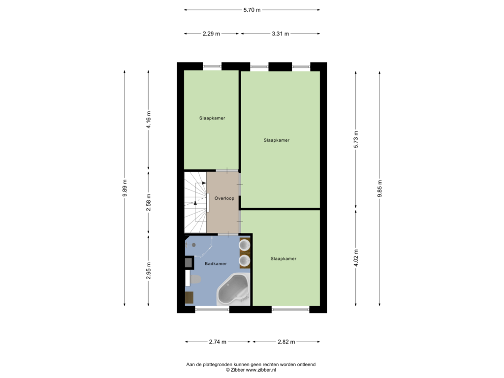 View floorplan of Eerste Verdieping of Braamberg 18