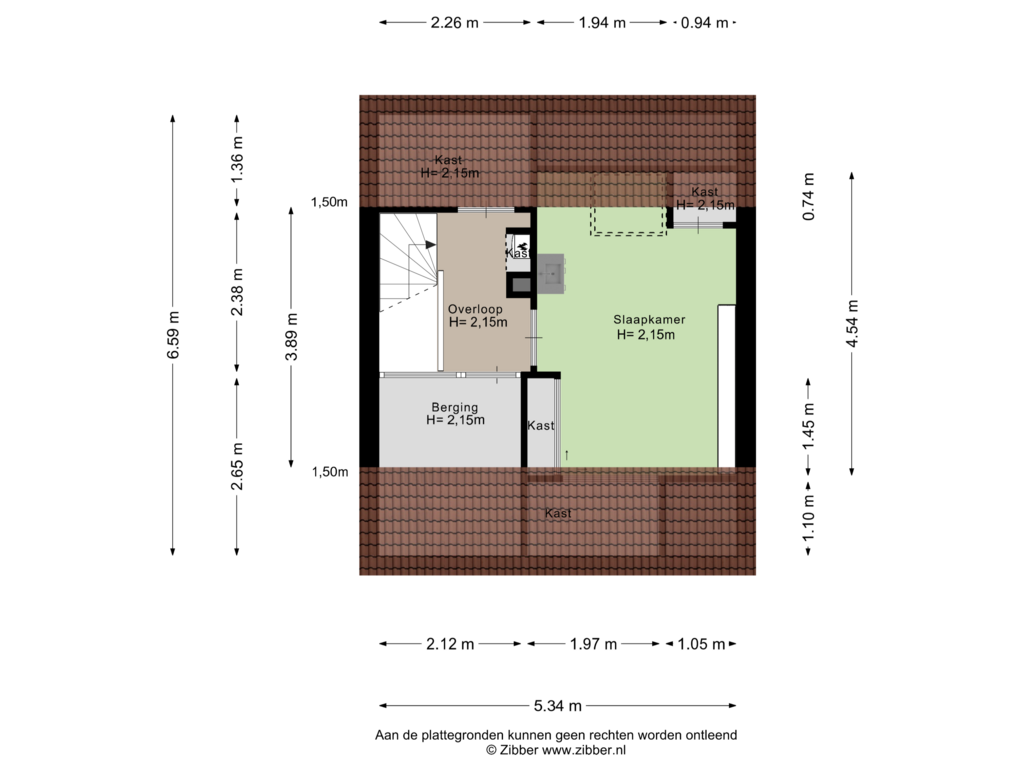 View floorplan of Tweede verdieping of Schoof 45