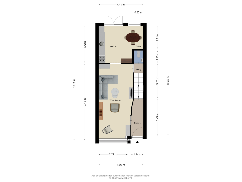 View floorplan of Begane Grond of Wouwermanstraat 42