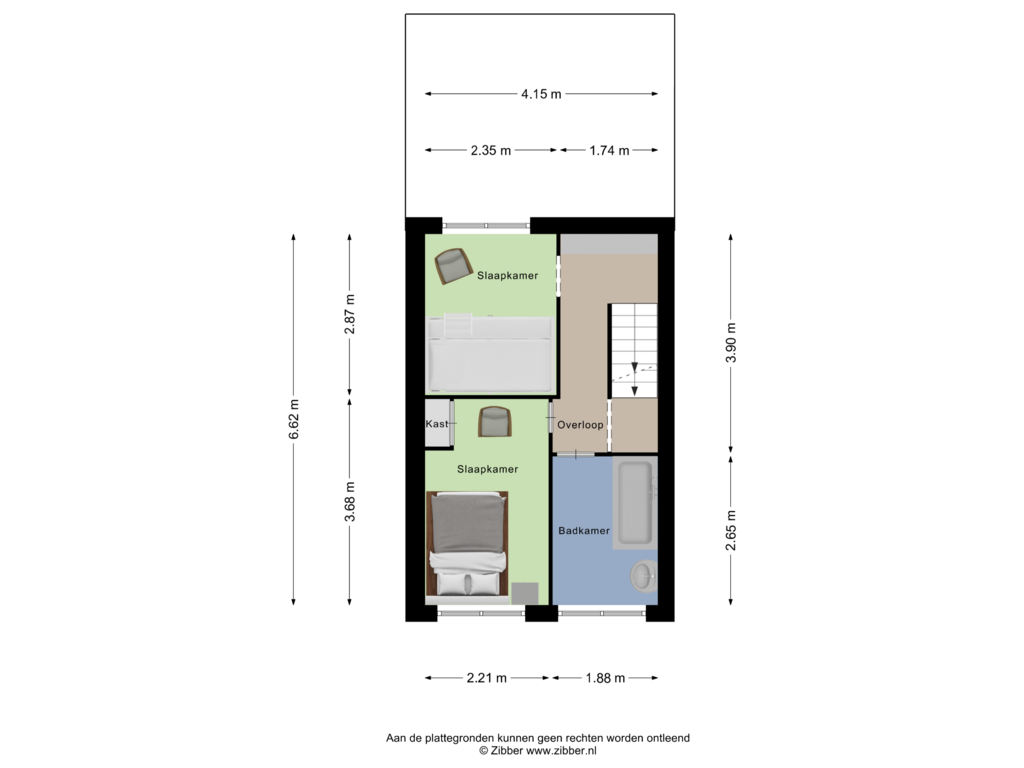 View floorplan of Eerste Verdieping of Wouwermanstraat 42