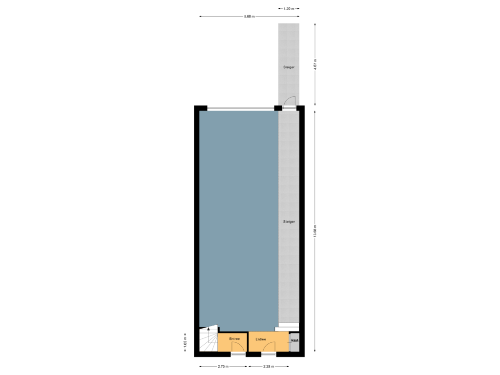 View floorplan of Begane grond of Strekdam 86