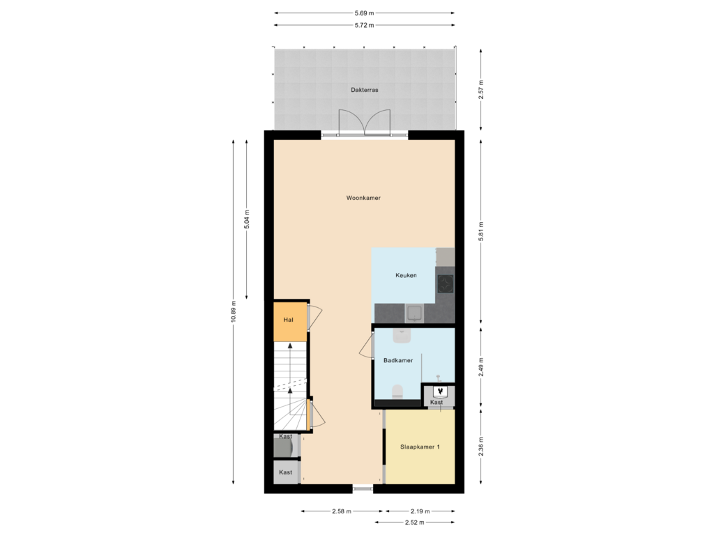 View floorplan of Eerste verdieping of Strekdam 86