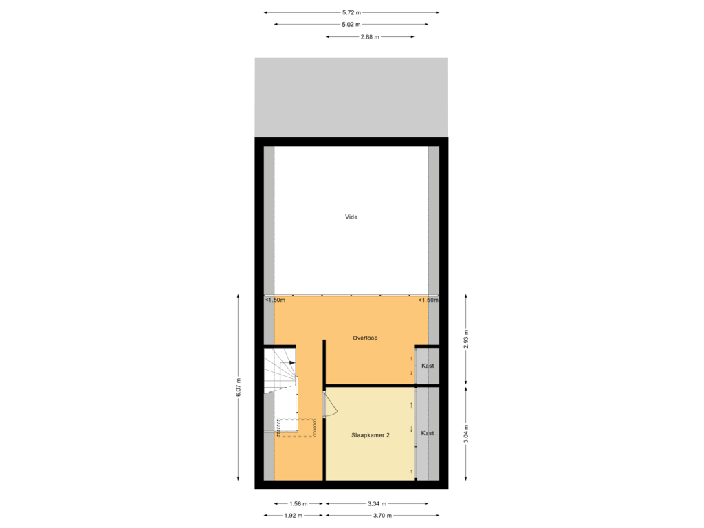 View floorplan of Tweede verdieping of Strekdam 86