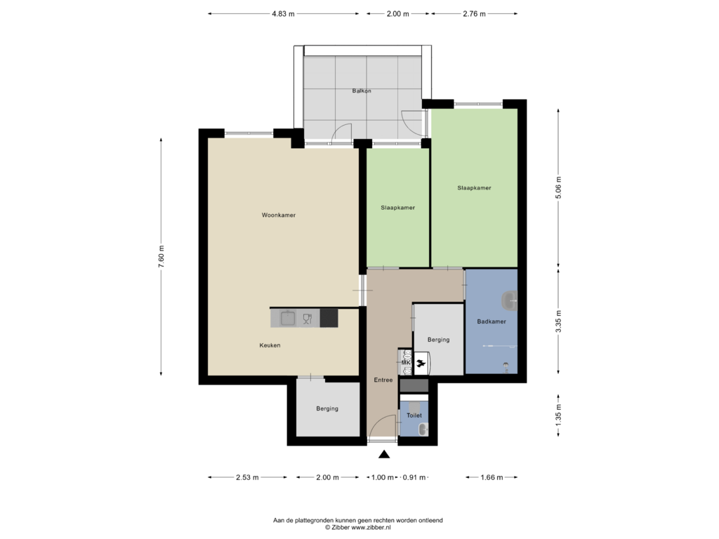 Bekijk plattegrond van Appartement van Tempelstraat 19