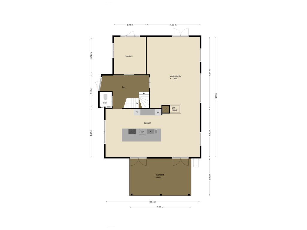 Bekijk plattegrond van begane grond van Zandstraat 39