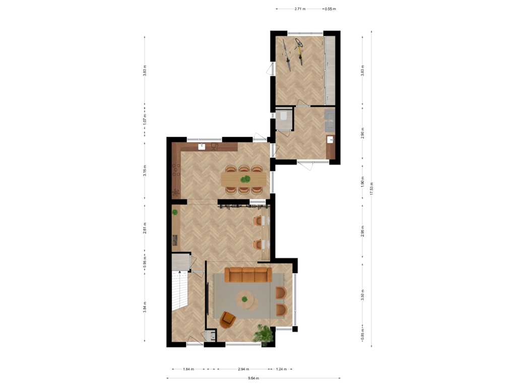 View floorplan of Begane grond of Burgemeester Snelsstraat 22