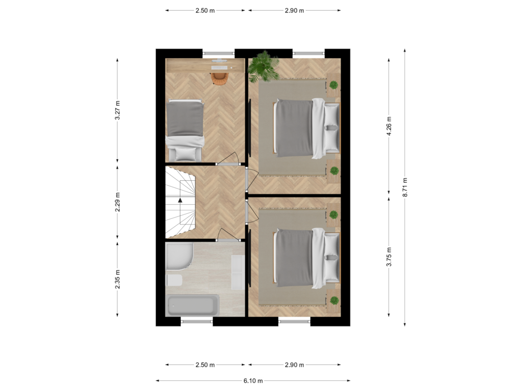 View floorplan of Eerste verdieping of Burgemeester Snelsstraat 22