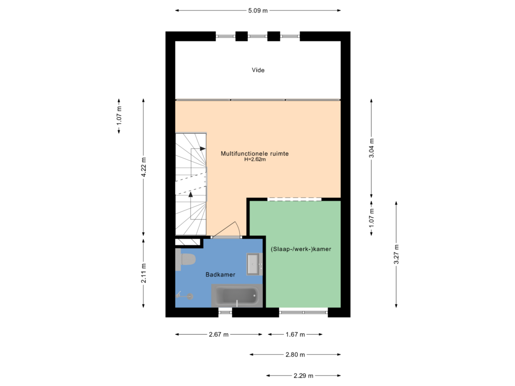 View floorplan of 1e verdieping of Havenpark 22