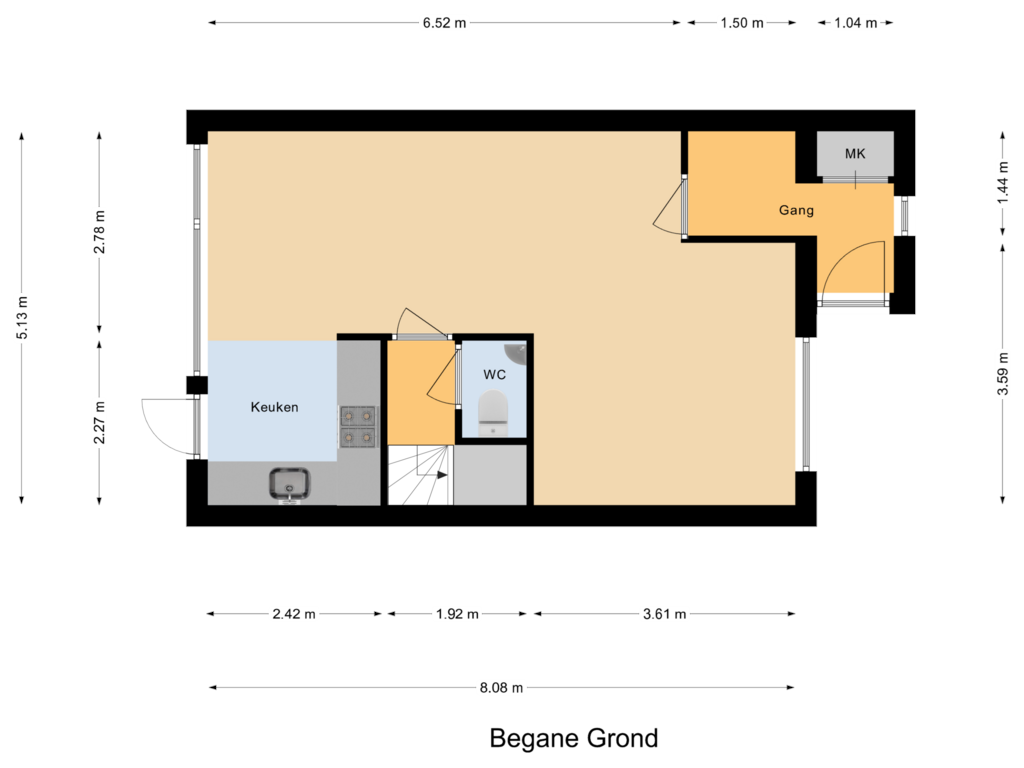 Bekijk plattegrond van Begane Grond van Kastanjelaan 12