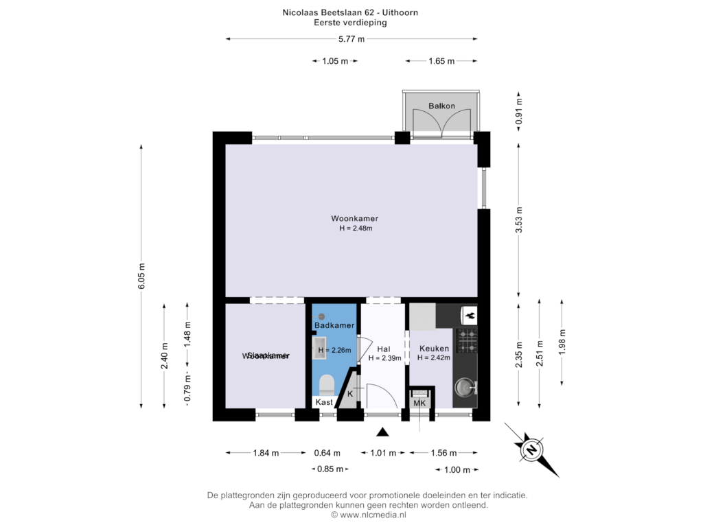 Bekijk plattegrond van Eerste verdieping van Nicolaas Beetslaan 62