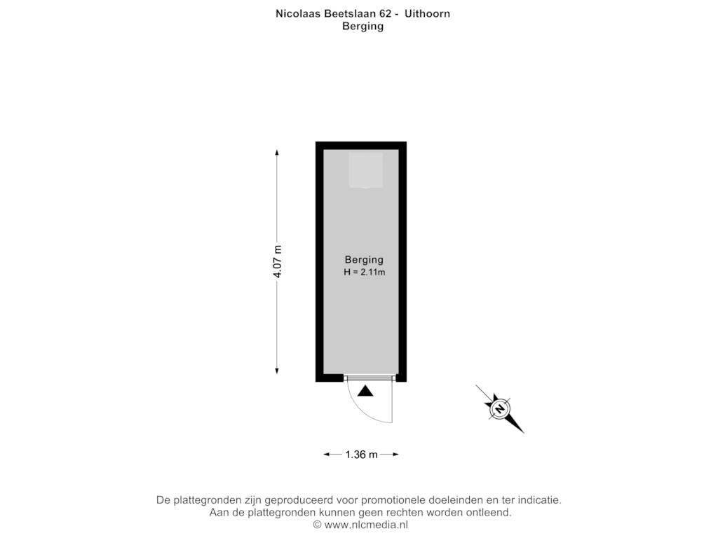 Bekijk plattegrond van Berging van Nicolaas Beetslaan 62