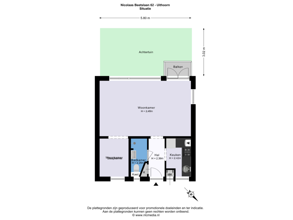 Bekijk plattegrond van Situatie van Nicolaas Beetslaan 62