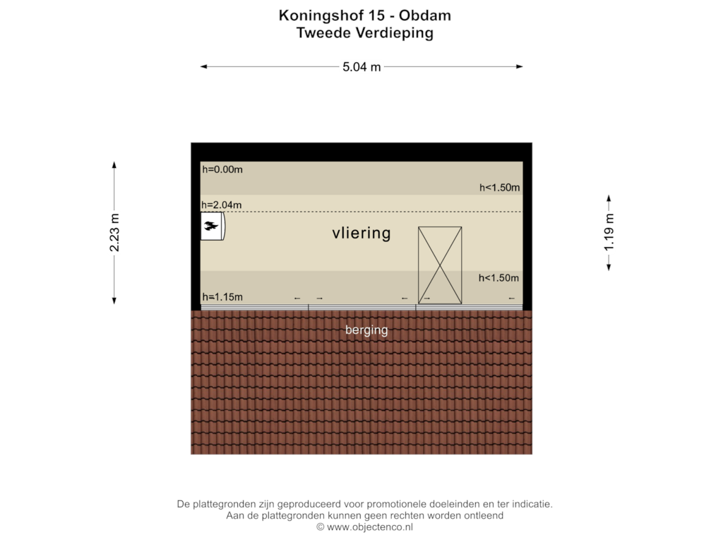 Bekijk plattegrond van TWEEDE VERDIEPING van Koningshof 15