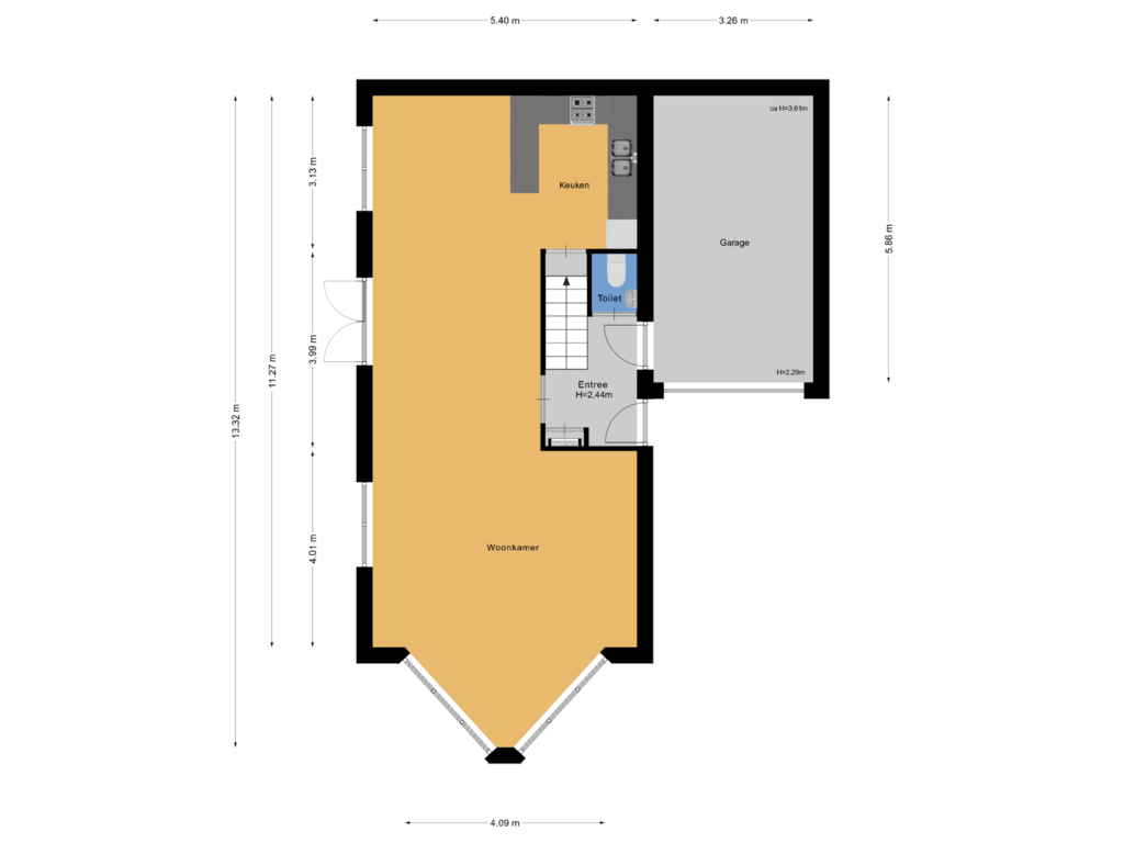 Bekijk plattegrond van Begane grond van De Mui 53