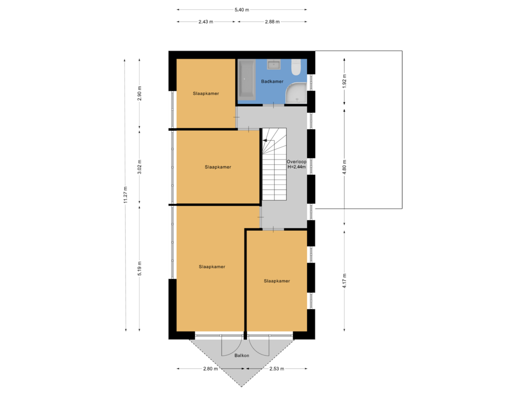 Bekijk plattegrond van Eerste verdieping van De Mui 53