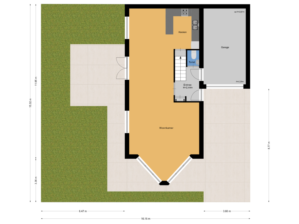 Bekijk plattegrond van Perceel van De Mui 53