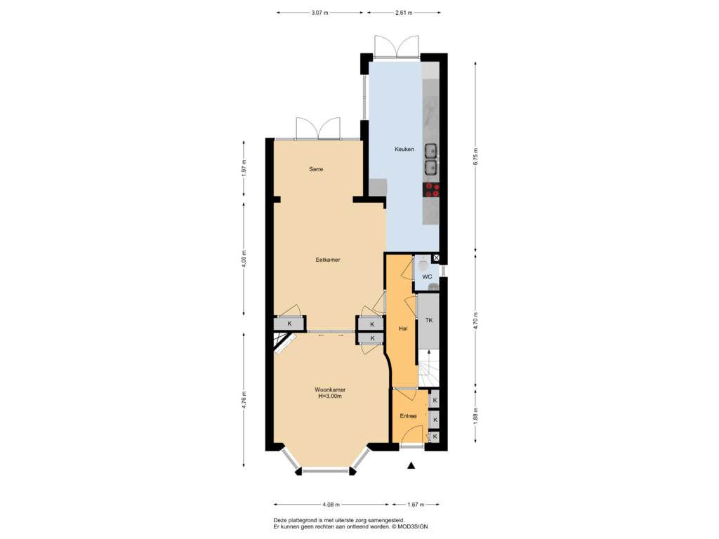 View floorplan of Begane Grond of Zandvoortselaan 166