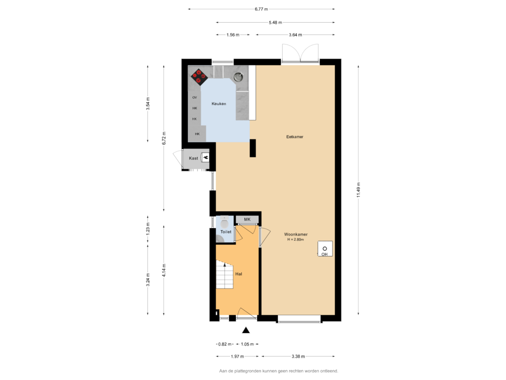 Bekijk plattegrond van Begane Grond van Soesterbergsestraat 15