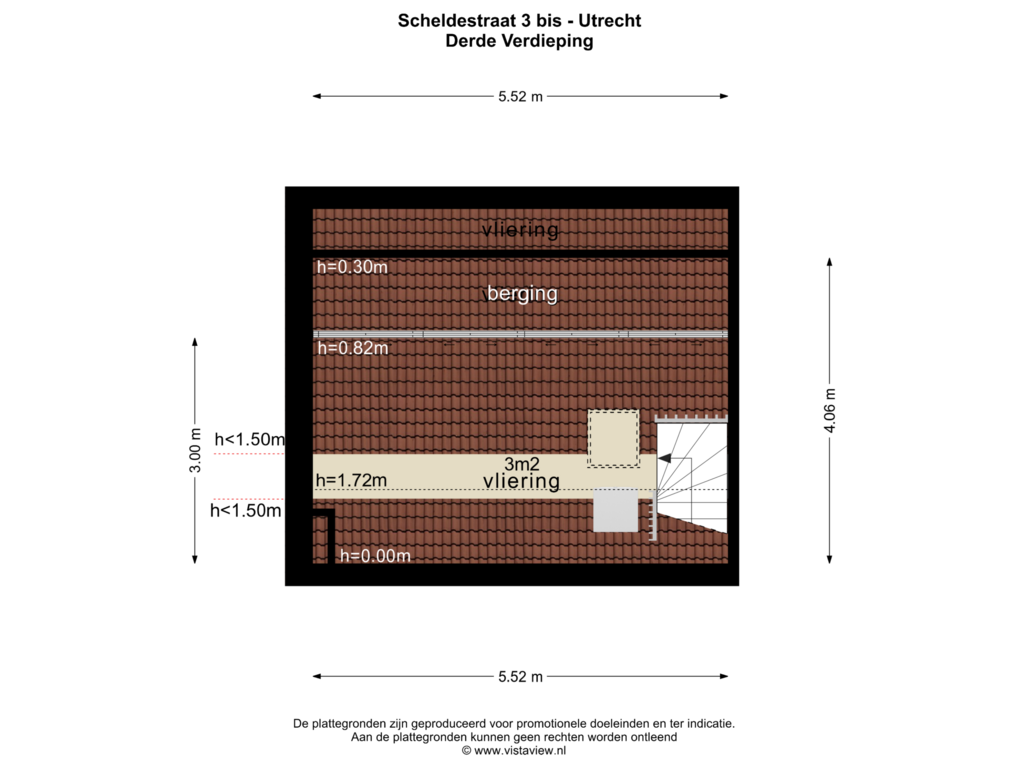 Bekijk plattegrond van DERDE VERDIEPING van Scheldestraat 3-BS