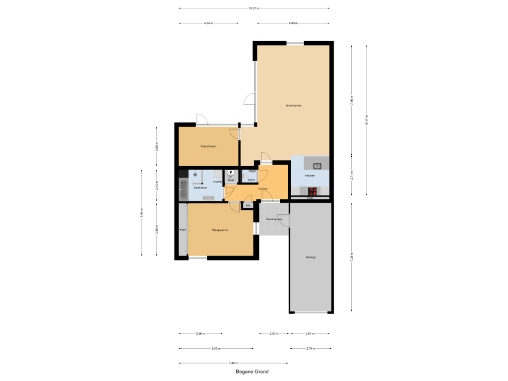 View floorplan of Begane Grond of W.J. Bladergroenstraat 48