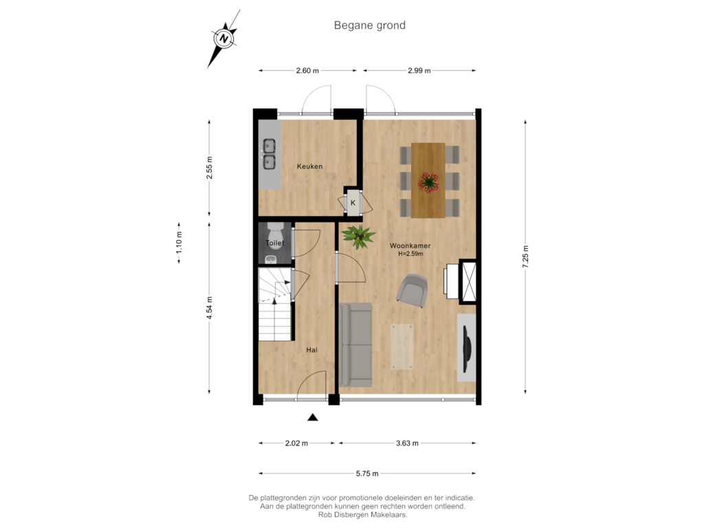 Bekijk plattegrond van Begane grond van Topaasstraat 23