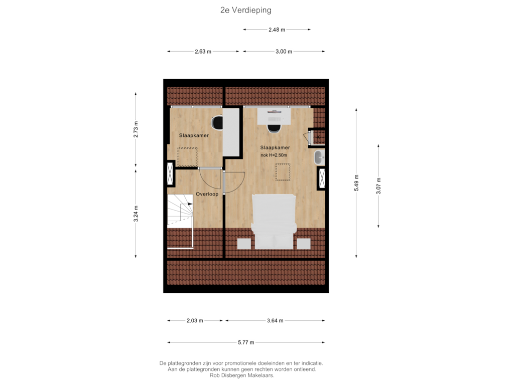 Bekijk plattegrond van 2e Verdieping van Topaasstraat 23